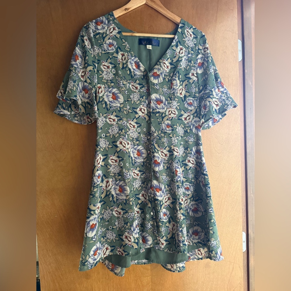 Floral Green Dress